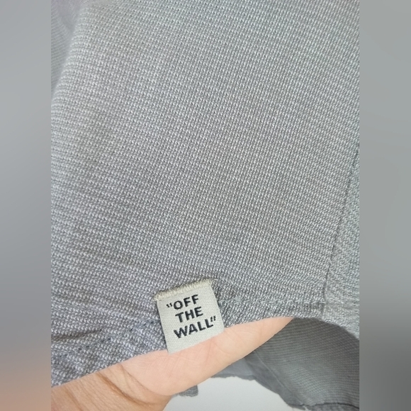 Vans Off the Wall Mens Short Sleeve Button Down Green & Grey Shirt, Large - Picture 5 of 6
